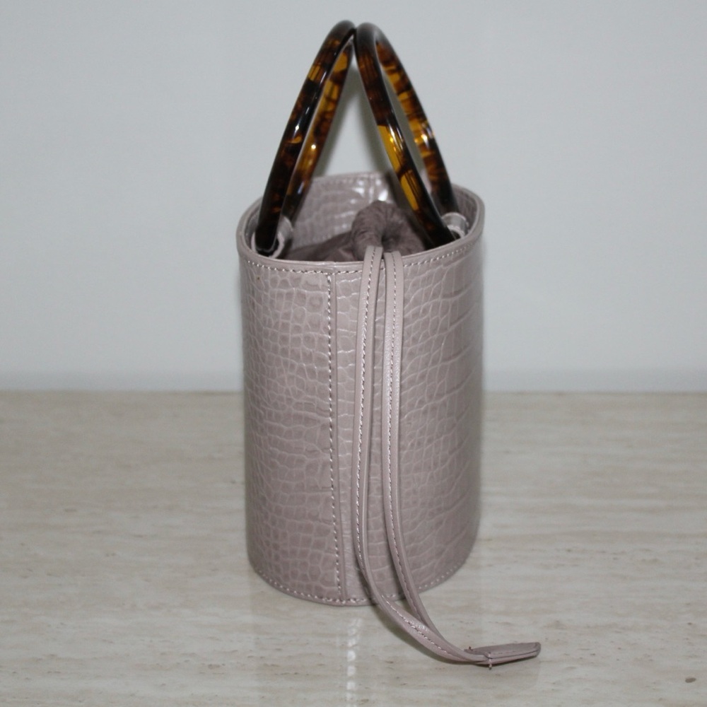 Elizabeth and James Taupe Ring Handle Croco Crossbody Bag - Picture 7 of 14